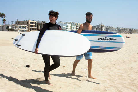 Surfers on beach