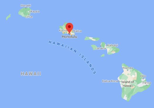 Map of where Honolulu is located