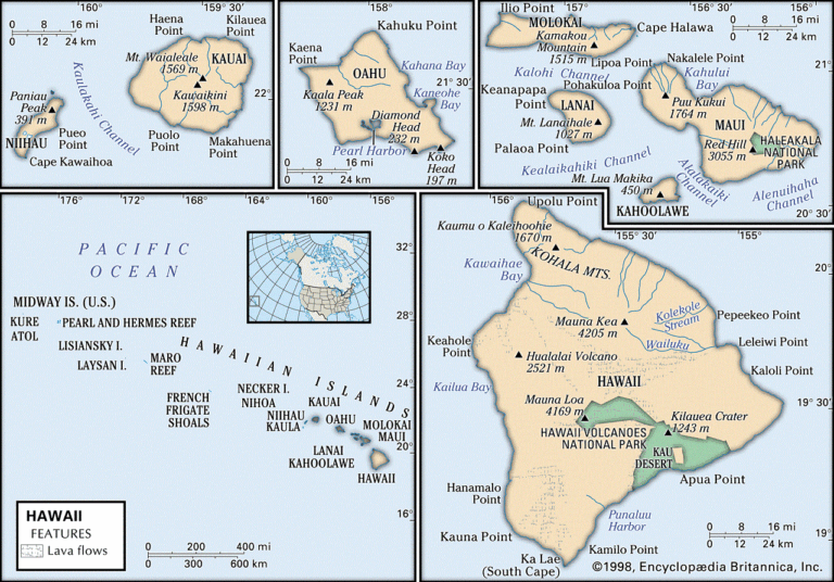 Ø kort over Hawaii